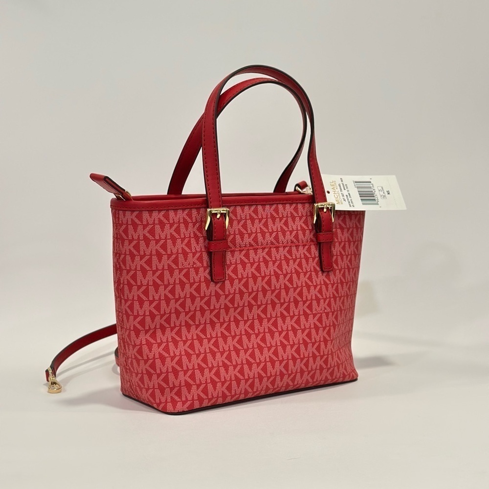 Michael Kors Satchel Bag Jet Set Travel Extra-Small Logo Top-Zip Tote - Picture 6 of 9